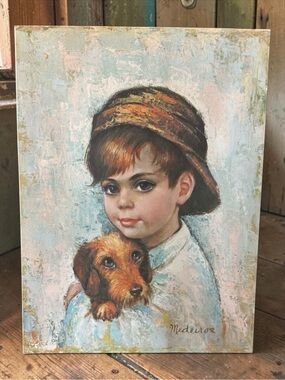 MEDEIROS Unframed Print of Boy with Dog